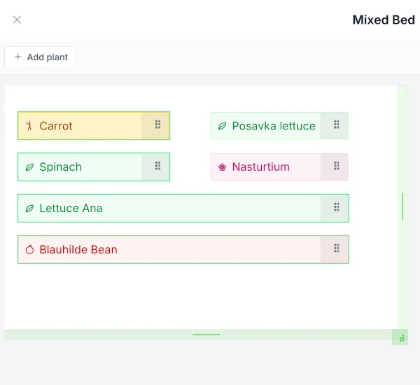 Garden planning interface